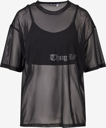 T-shirt Thug Life en noir : devant