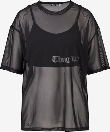 T-shirt Thug Life en noir : devant