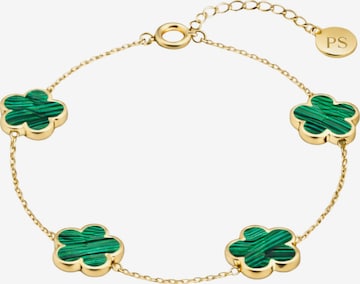 Pure Schmuck Bracelet 'Clover Green' in Gold: front