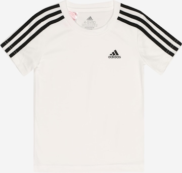 ADIDAS SPORTSWEAR Performance Shirt 'Designed 2 Move 3-Stripes' in White: front