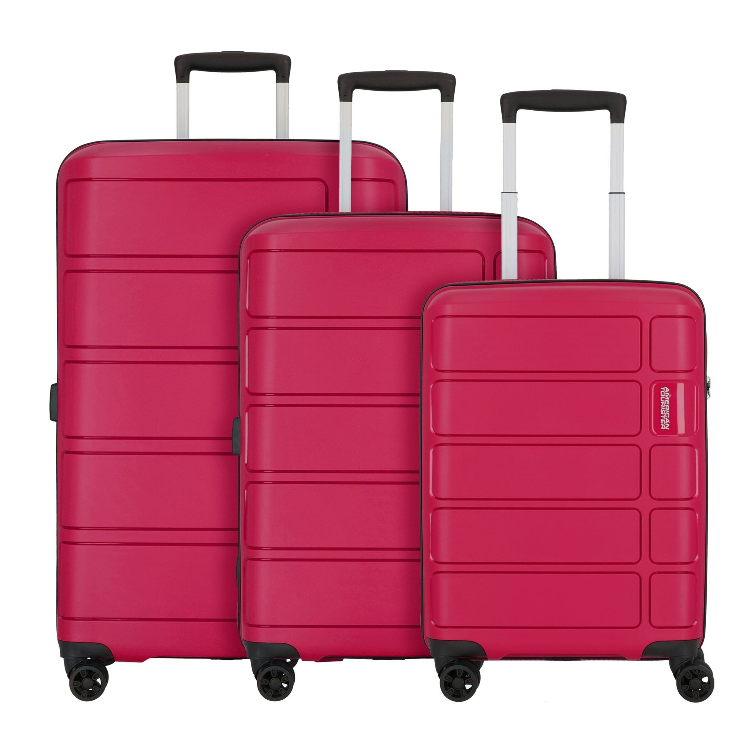 American Tourister Suitcase Set 'Summer Splash' in Pink: front