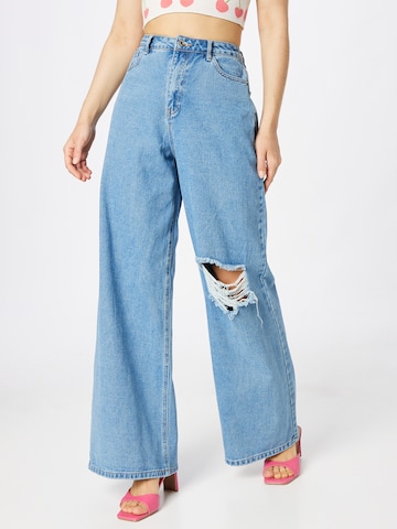 Missguided Wide leg Jeans in Blauw: voorkant