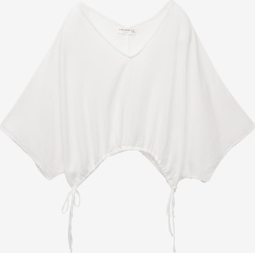 Pull&Bear Pusero värissä valkoinen: etupuoli