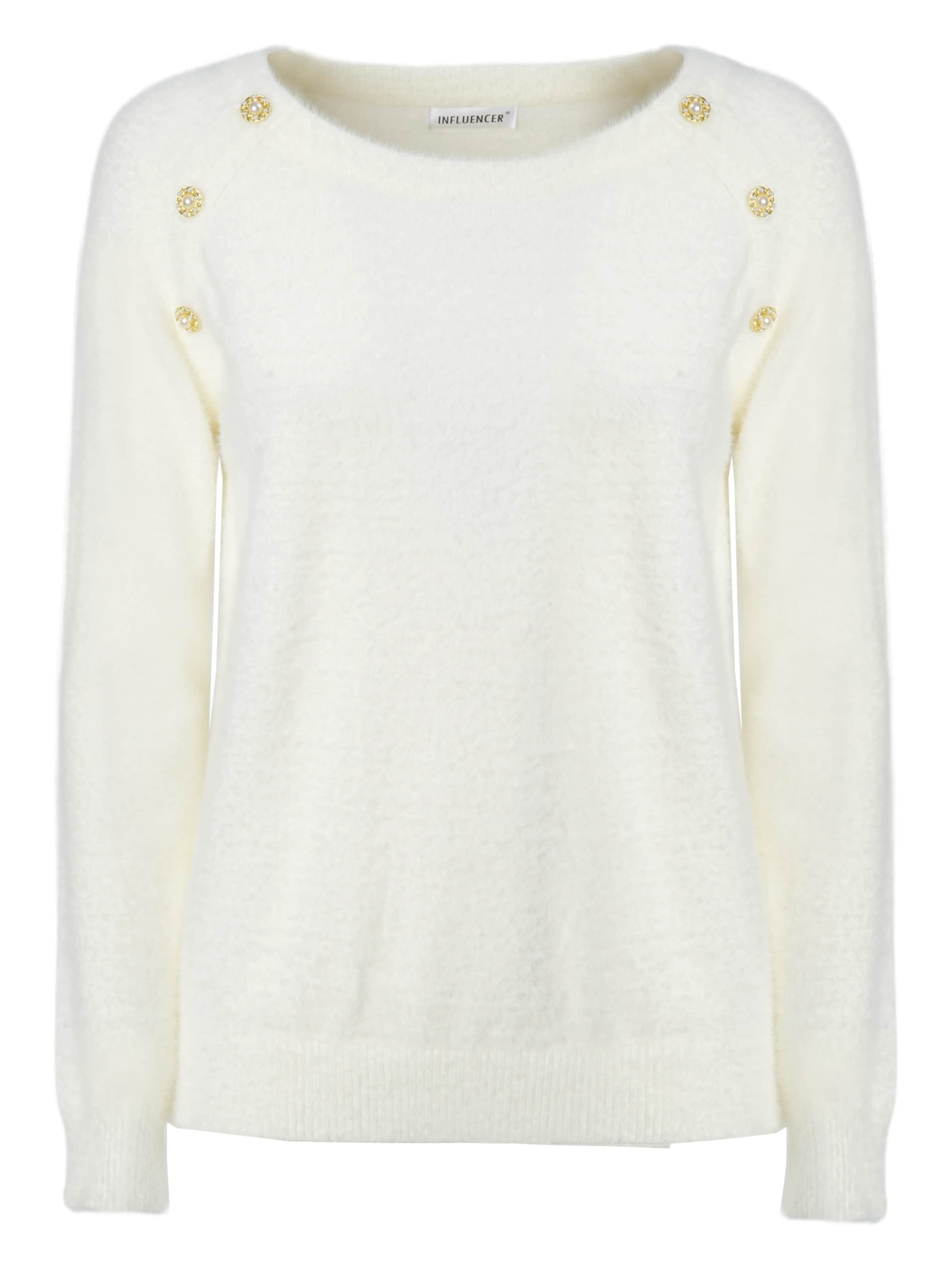 Influencer Sweter w kolorze biały: przód