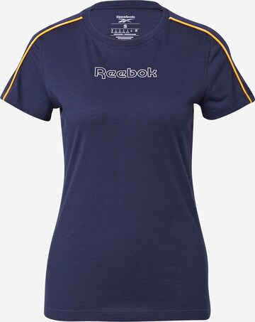 T-shirt fonctionnel 'Piping' Reebok en bleu : devant