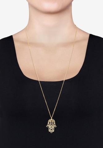 ELLI PREMIUM Ketting 'Hamsa Hand' in Goud: voorkant