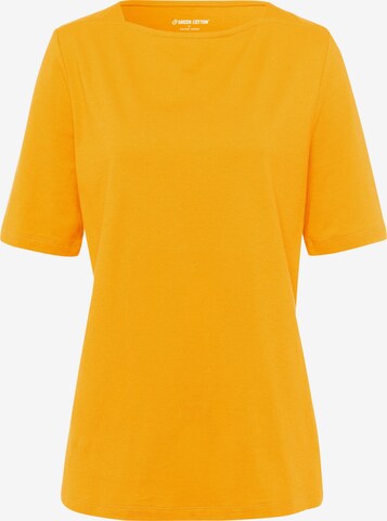 Green Cotton Shirt in Yellow: front