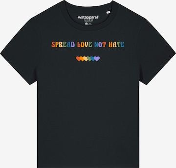 Watapparel T-Shirt ' Spread Love not Hate ' in Schwarz: Vorderseite