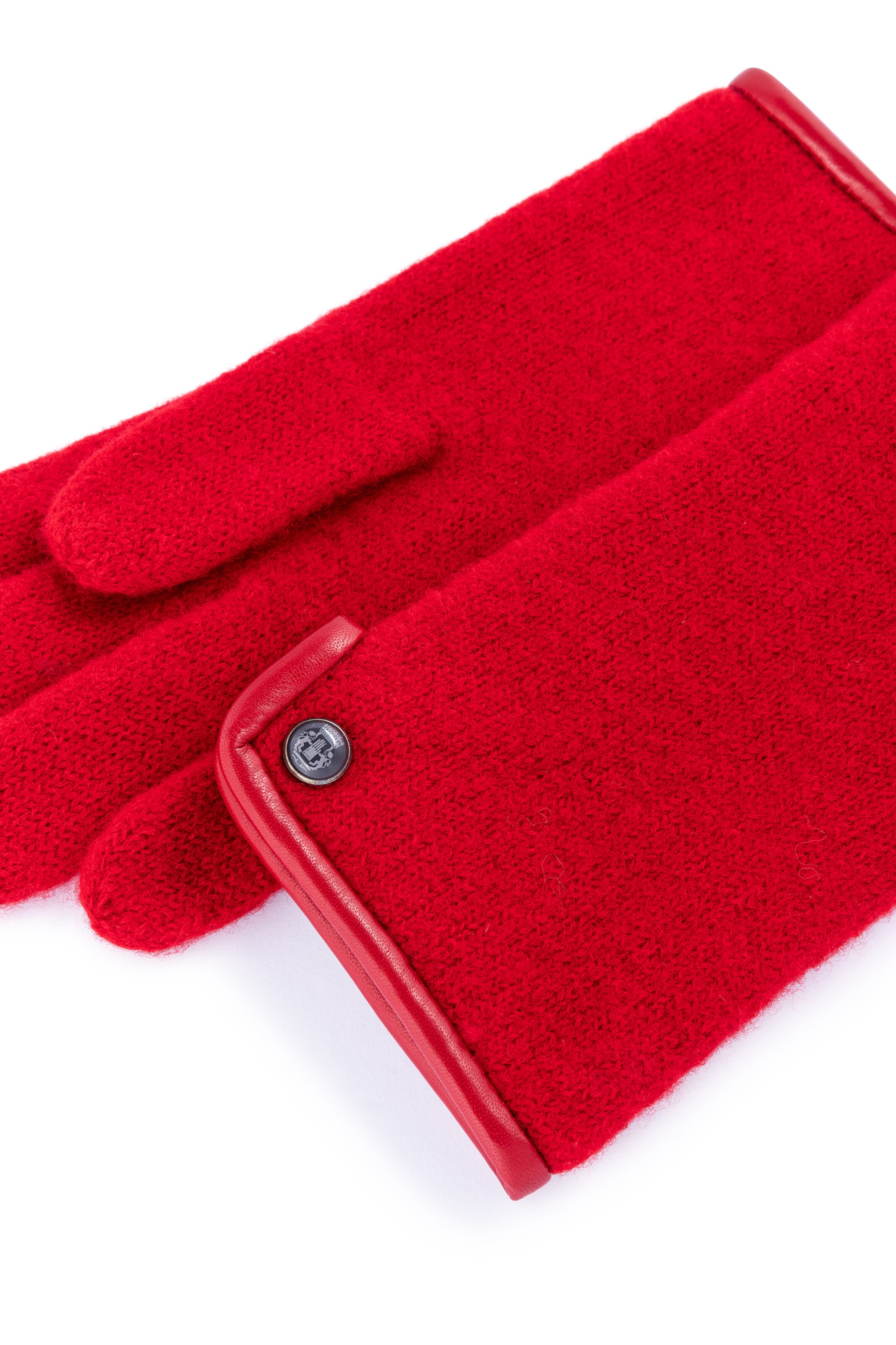 Roeckl Full Finger Gloves 'FELTED WOOL' in Red