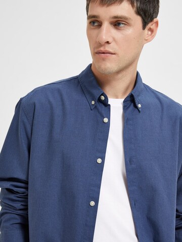 SELECTED HOMME Slim fit Button Up Shirt 'Theo' in Blue