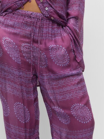 Pull&Bear Loosefit Kalhoty – fialová