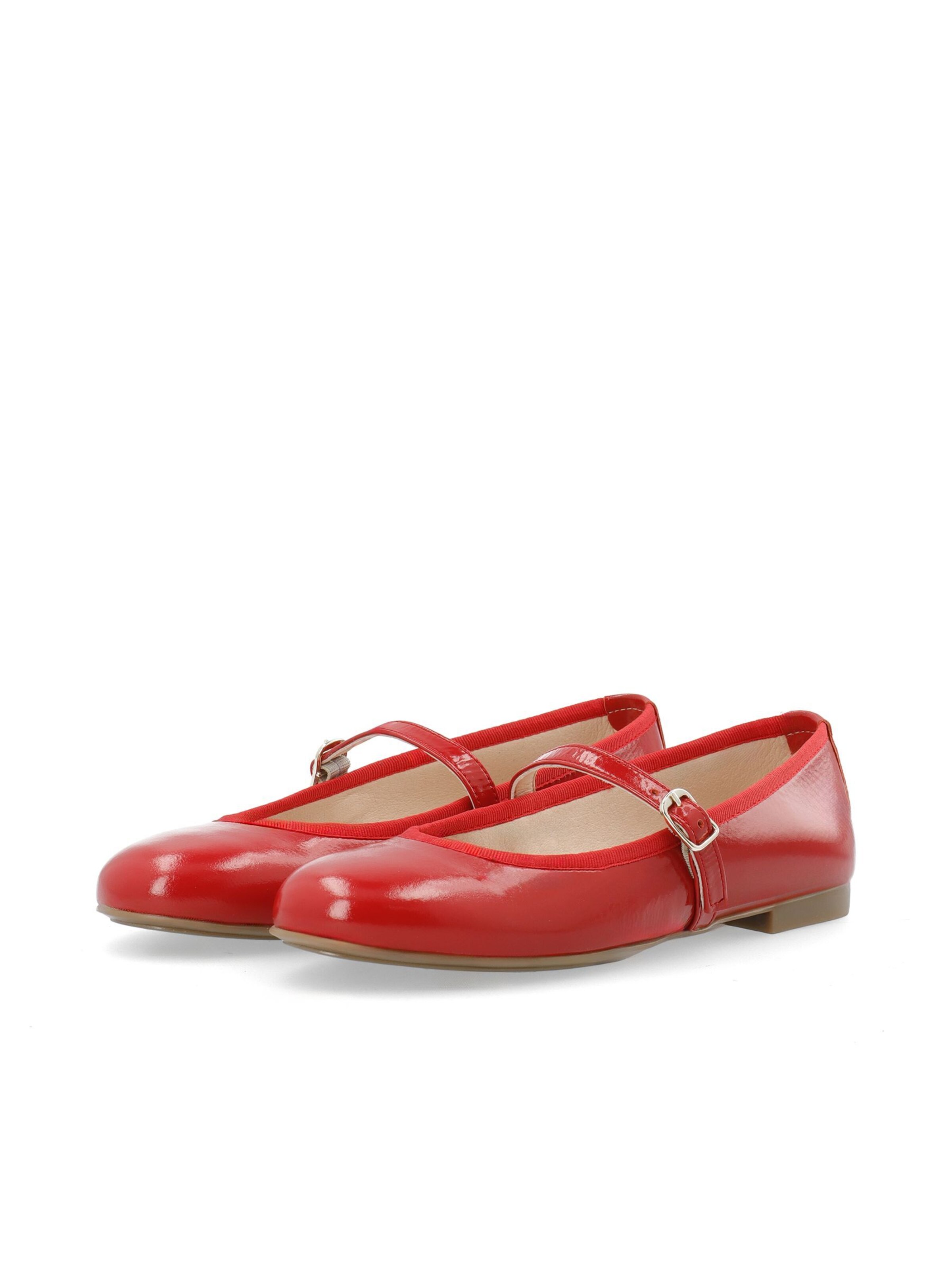 Bianco Strap ballerina in Red