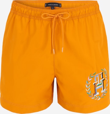 Shorts de bain Tommy Hilfiger Underwear en orange : devant