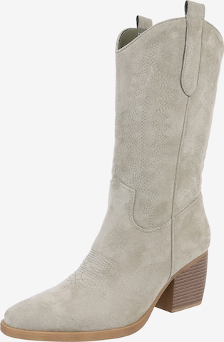 Ital-Design Cowboy Boots in Green: front