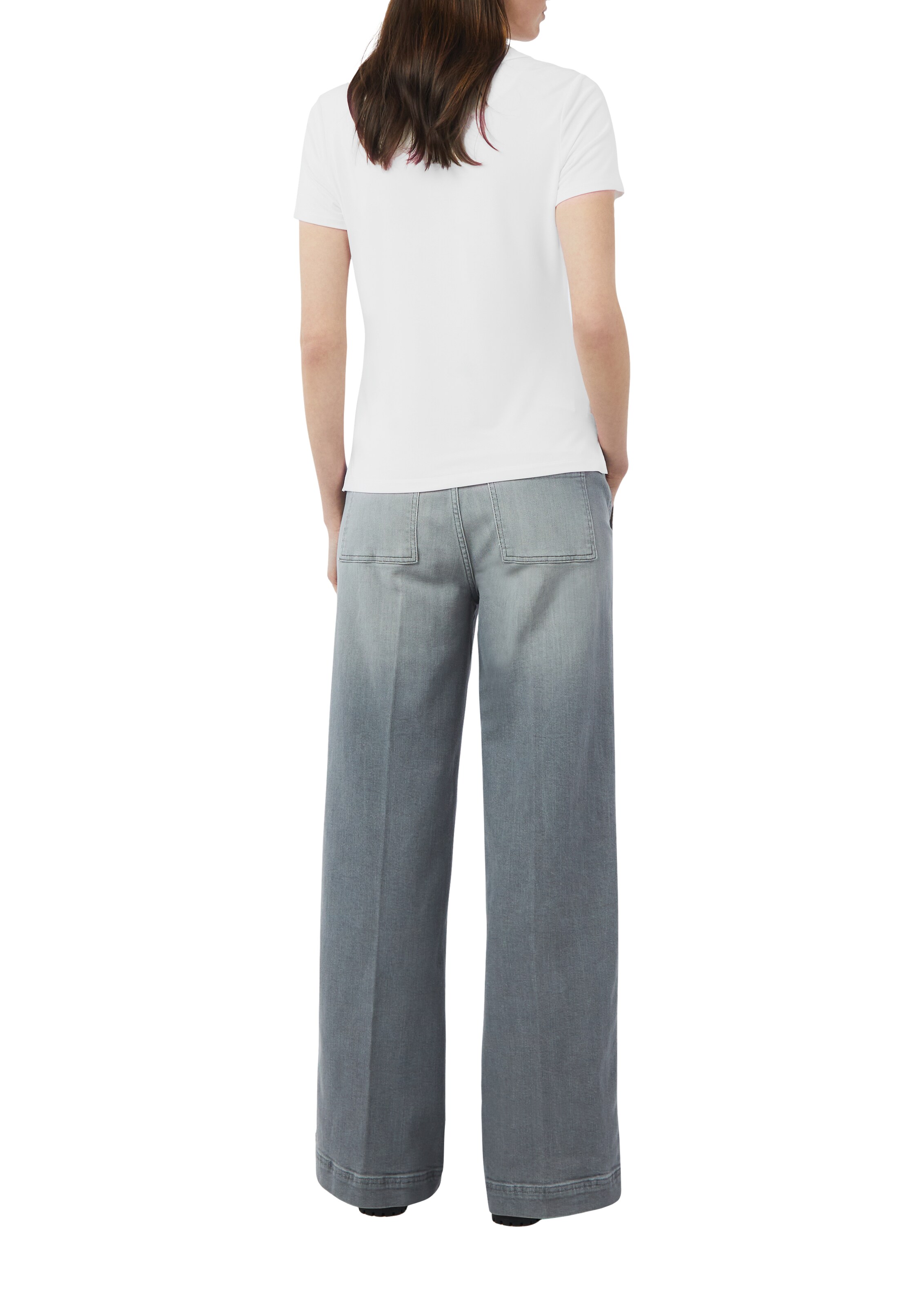 comma casual identity Poloshirt in Weiß: Rückseite