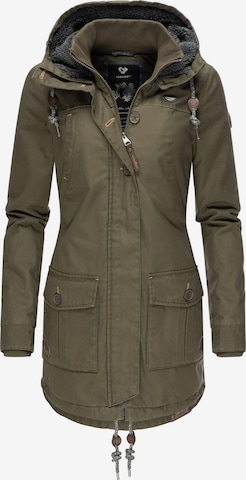 Ragwear Between-Seasons Coat 'Jane' in Green: front