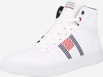 TOMMY HILFIGER - Sapatilhas altas em branco: frente