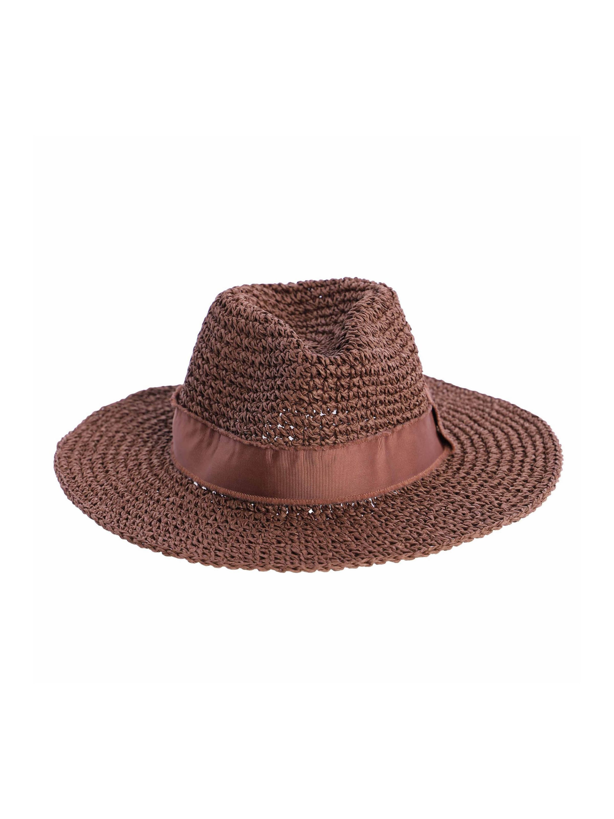 Amichi - Sombrero 'Sombrero para mujer Alania de fibras naturales' en marrón: frente