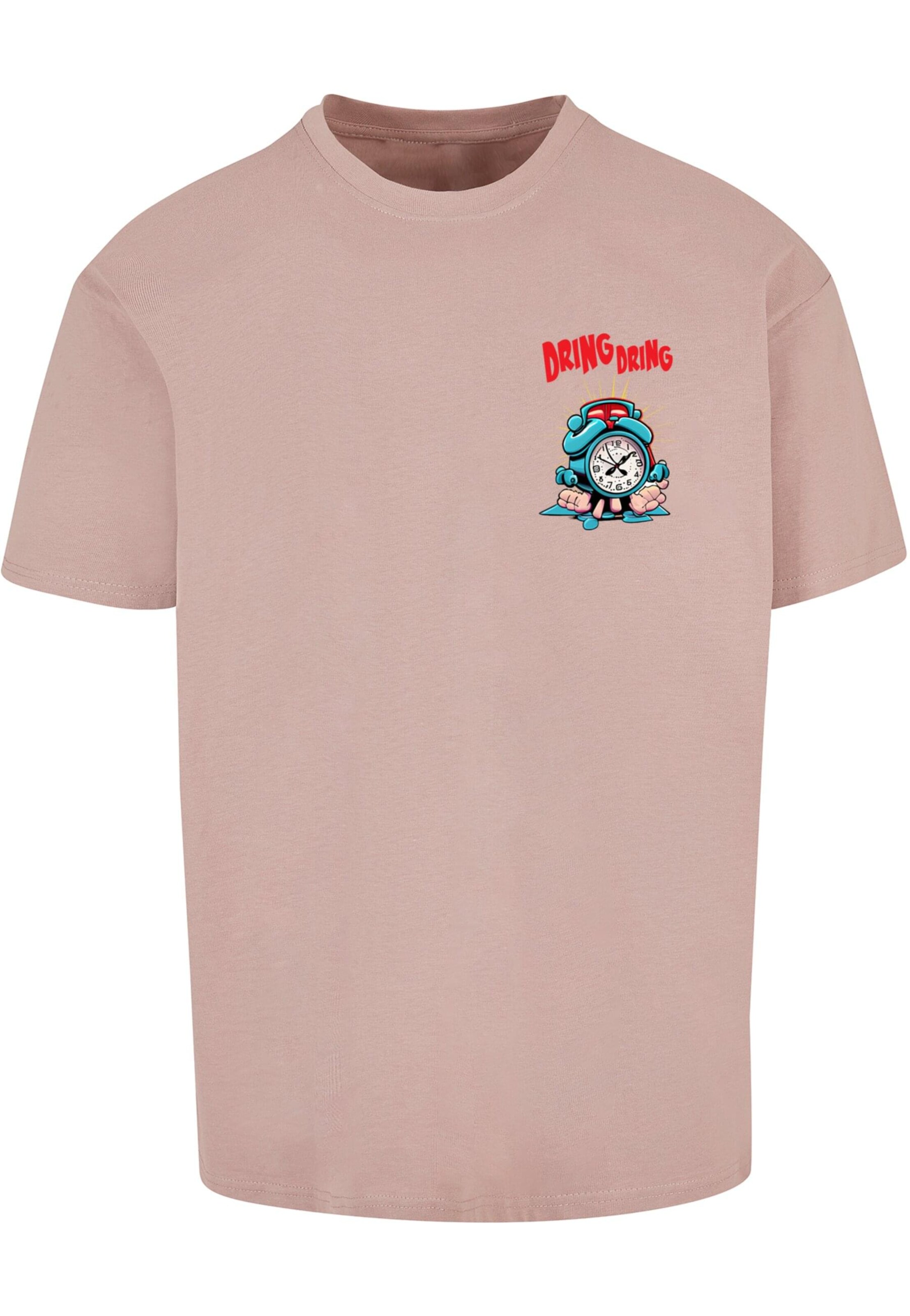 Merchcode T-Shirt 'Alarm Clock Comic' in Pink: Vorderseite