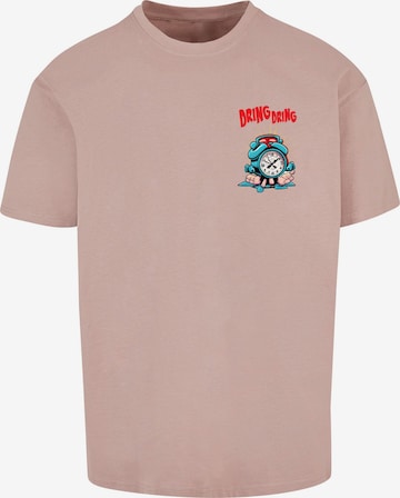 Merchcode T-Shirt 'Alarm Clock Comic' in Pink: predná strana
