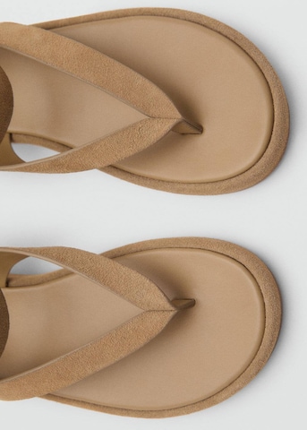 MANGO T-Bar Sandals 'Sue' in Beige