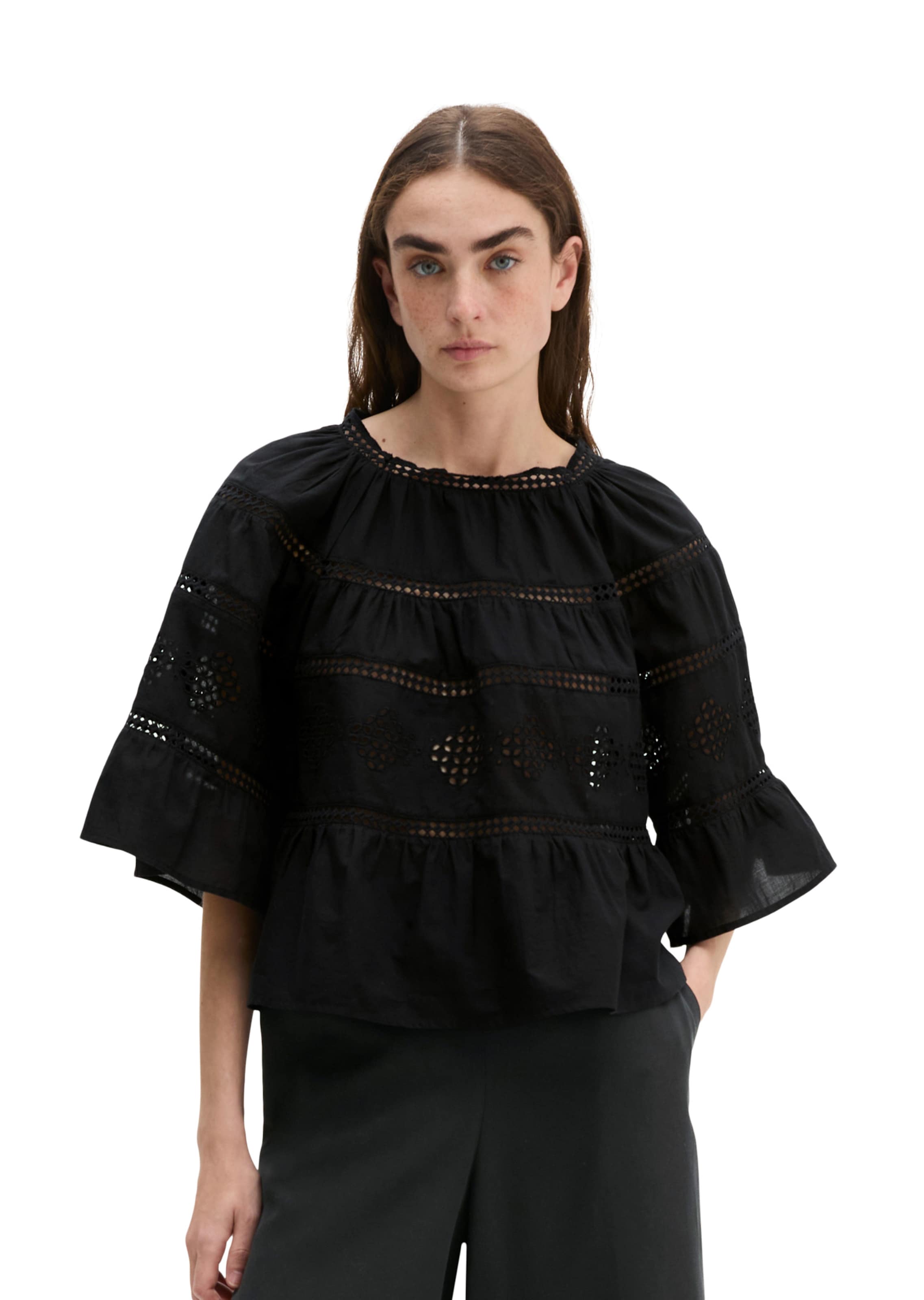 Marc O'Polo Blouse in Zwart: voorkant