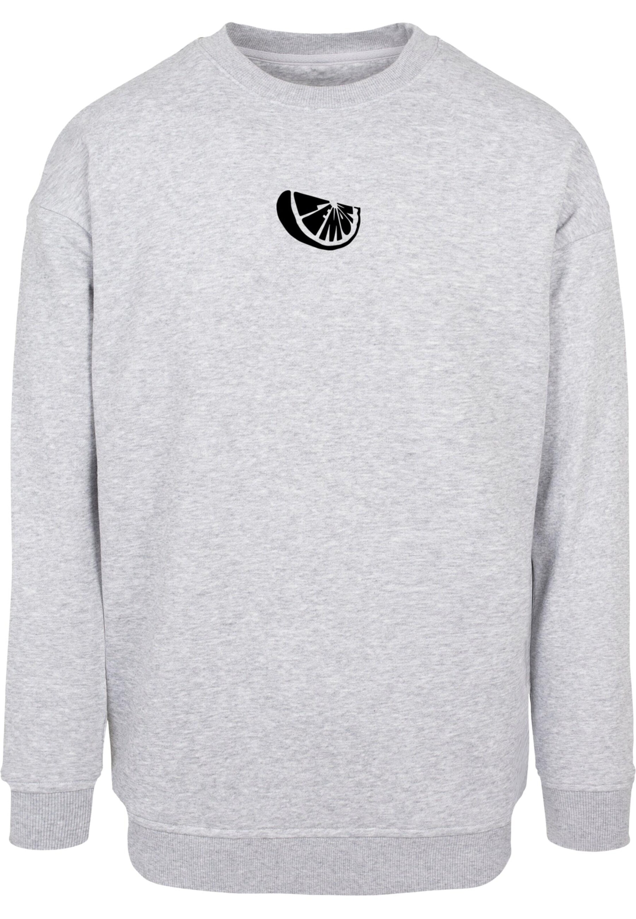 Merchcode Sweatshirt 'Lemon Contour' in Grijs: voorkant