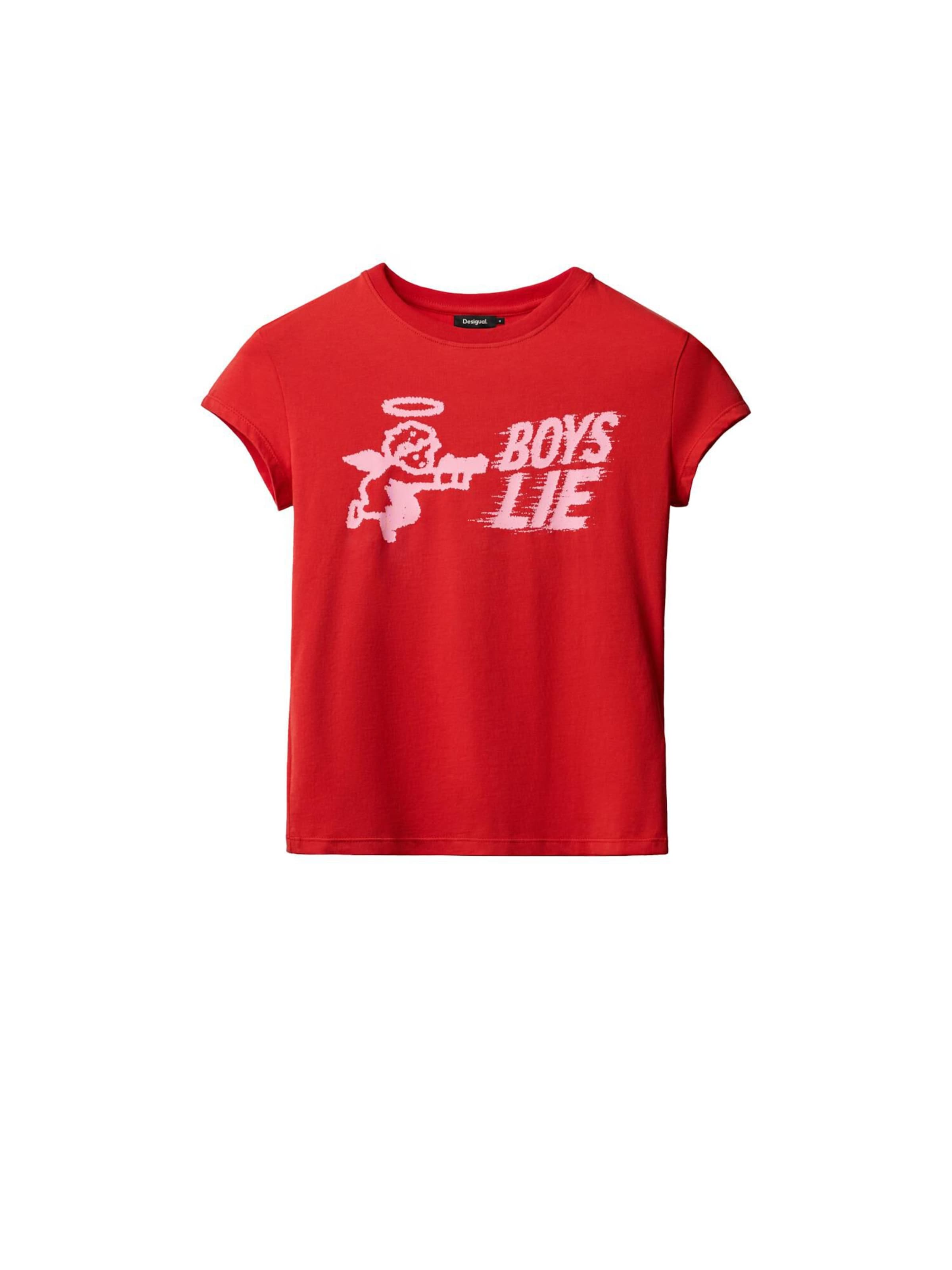 raudona Desigual Marškinėliai 'Boys Lie': priekis