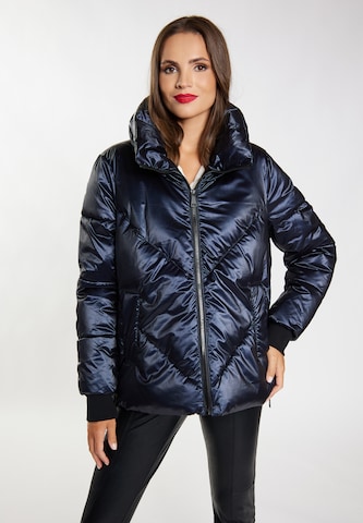 faina Winter Jacket in Blue: front