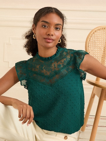 Chemisier 'Bobby' love & roses en vert