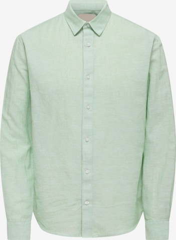 Coupe slim Chemise 'ONSCaiden' Only & Sons en vert : devant