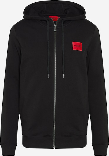 HUGO Sweatjacke 'Daple' in rot / schwarz, Produktansicht