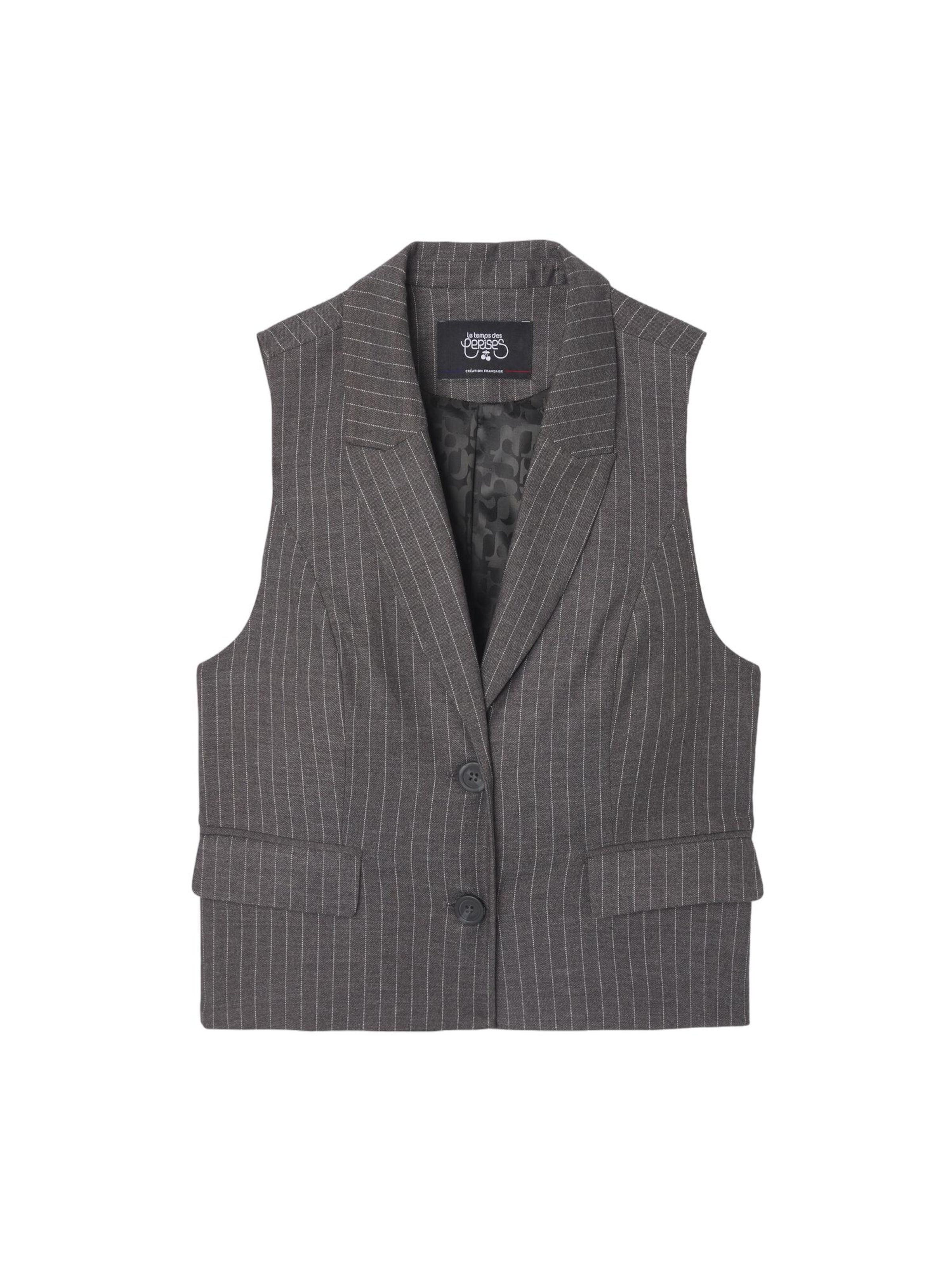 Gilet de costume Le Temps Des Cerises en gris : devant