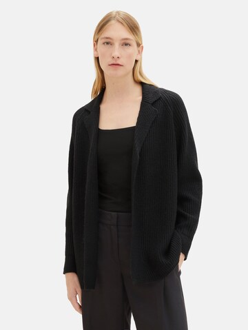 TOM TAILOR Knit Cardigan in Black: front