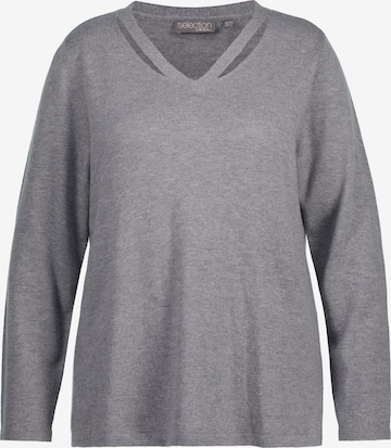 Pull-over Ulla Popken en gris : devant