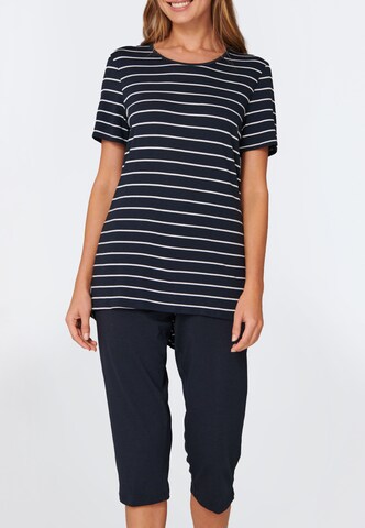SCHIESSER - regular Pijama 'Original Classics' en azul: frente