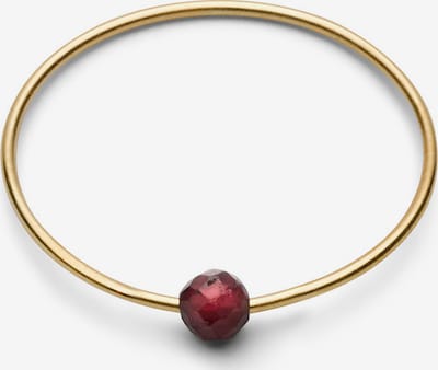 Jukserei Ring 'Birthstone January - Garnet' in gold / dunkelrot, Produktansicht