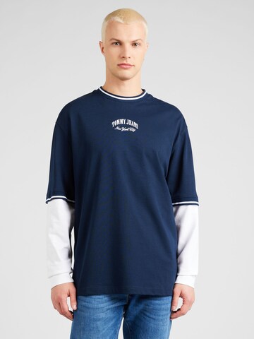 T-Shirt Tommy Jeans en bleu : devant