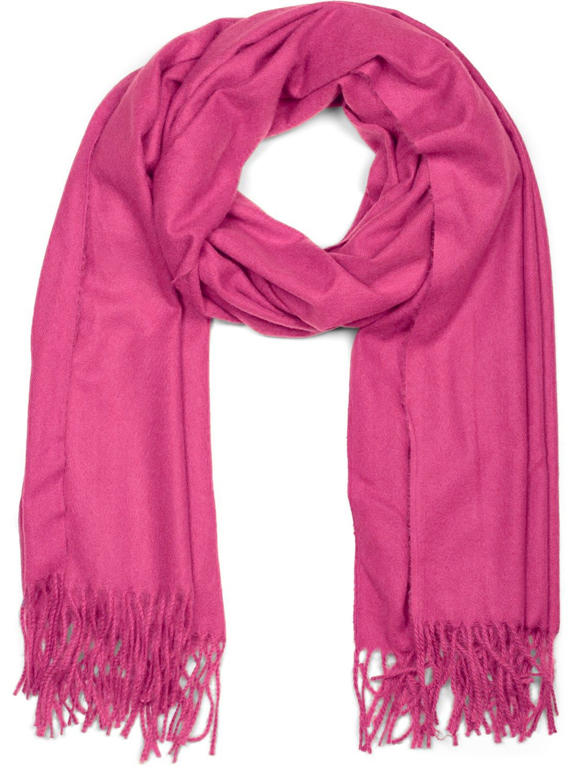 styleBREAKER Schal 'Weicher Schal Uni mit Fransen'‌‌ in Pink: Vorderseite