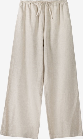 Bershka Wide leg Pants in Beige: front