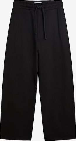 BershkaBaggy Hlače - crna boja: prednji dio