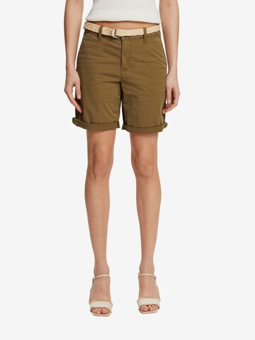 ESPRIT Regular Chino Pants in Green: front