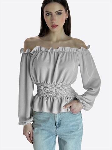 Elara Bluse in Grau