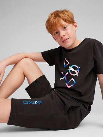 PUMA Shirt 'PLAYSTATION' in Zwart: voorkant