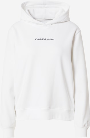 Sweat-shirt Calvin Klein Jeans en blanc : devant