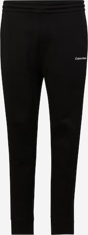 Calvin Klein Big & Tall Tapered Trousers in Black: front