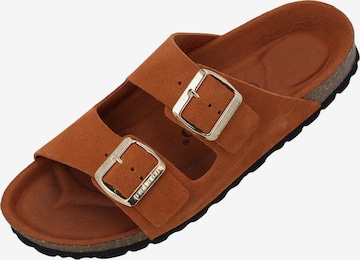 Palado Pantolette 'Korfu' in Braun: Vorderseite
