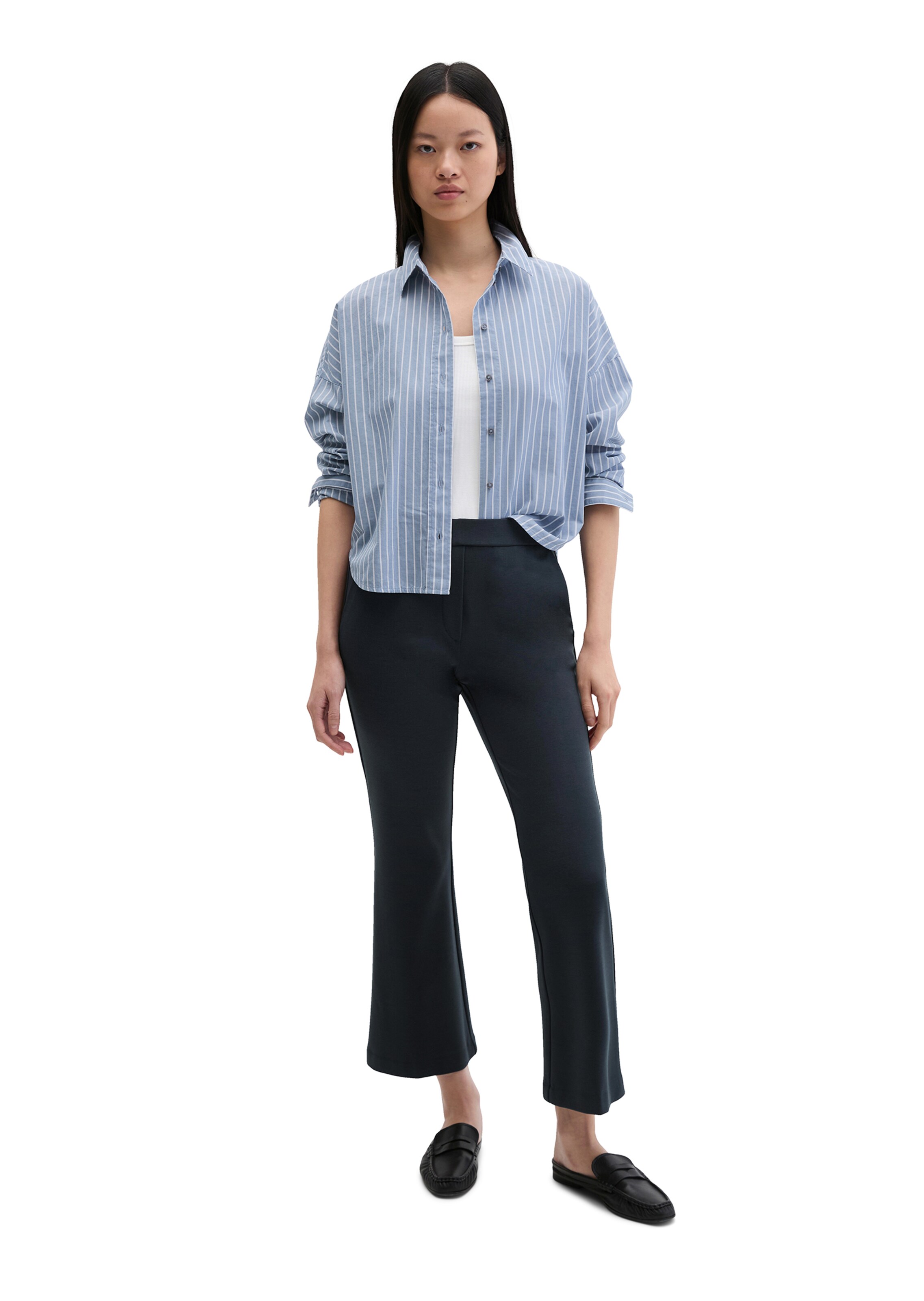 Marc O'Polo Flared Broek 'Marthe' in Blauw