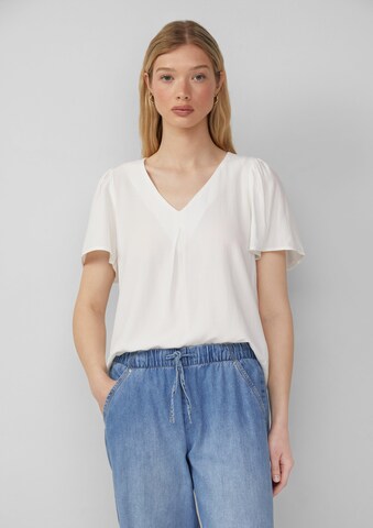 QS Blouse in Beige: front