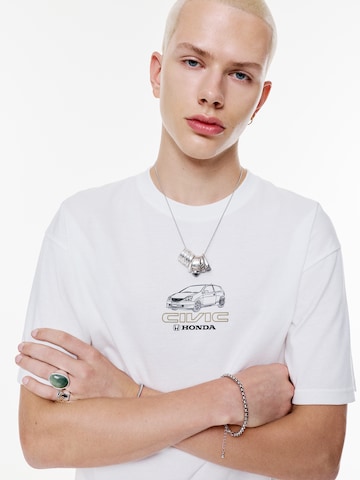 Pull&Bear T-shirt 'HONDA CIVIC' i vit